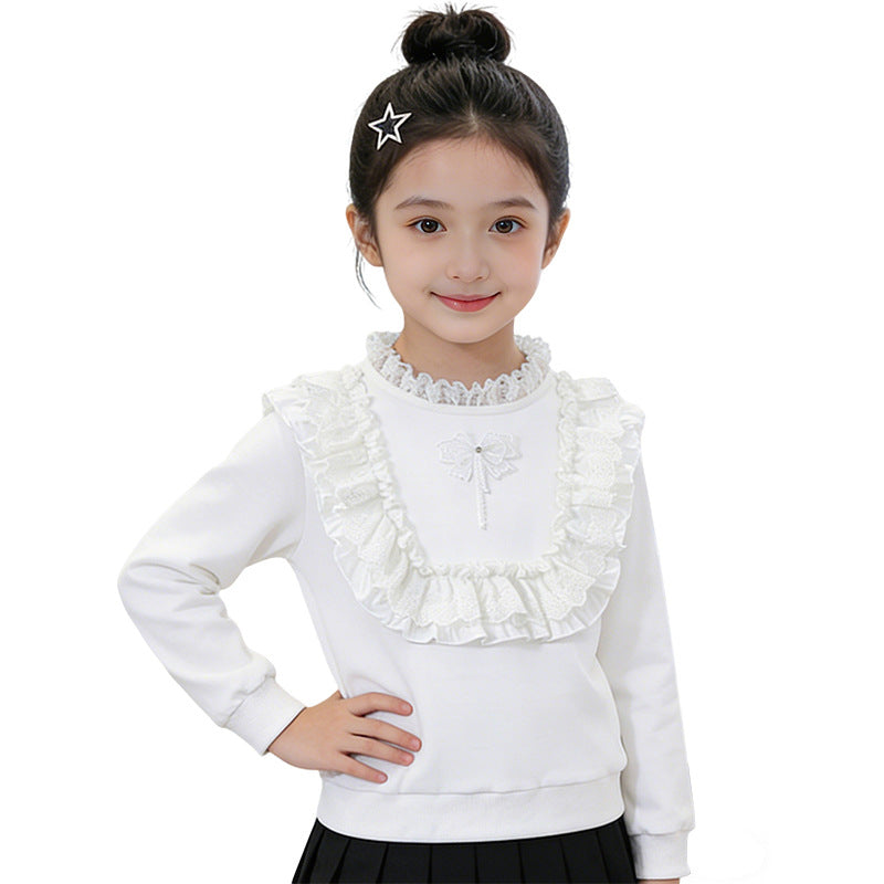 Girl's sweatshirt with ruffle details Mune Fashion