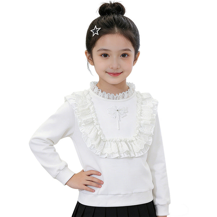 Girl's sweatshirt with ruffle details Mune Fashion