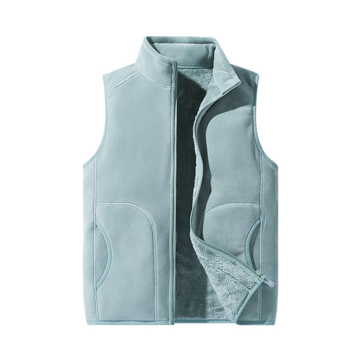 Women's lightweight microfleece vest with full zip, high collar, and soft teddy lining Mune Fashion
