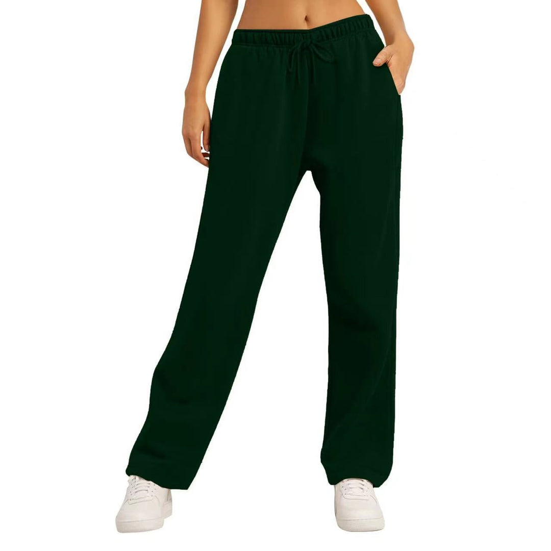 Women's wide High-Waist loungewear jogging pants with elastic waistband drawstring and side pockets Mune Fashion