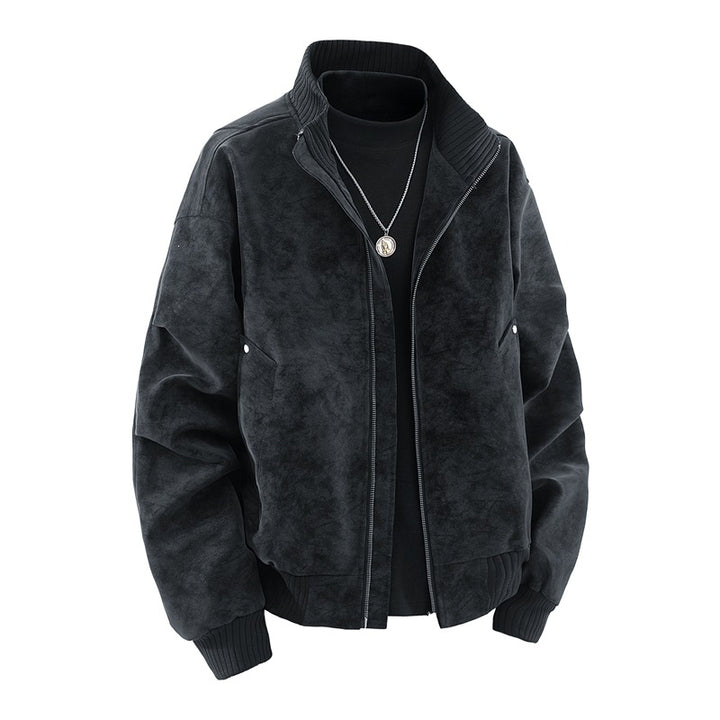 Men's Fashion Bomber Jacket made of Faux Leather Mune Fashion