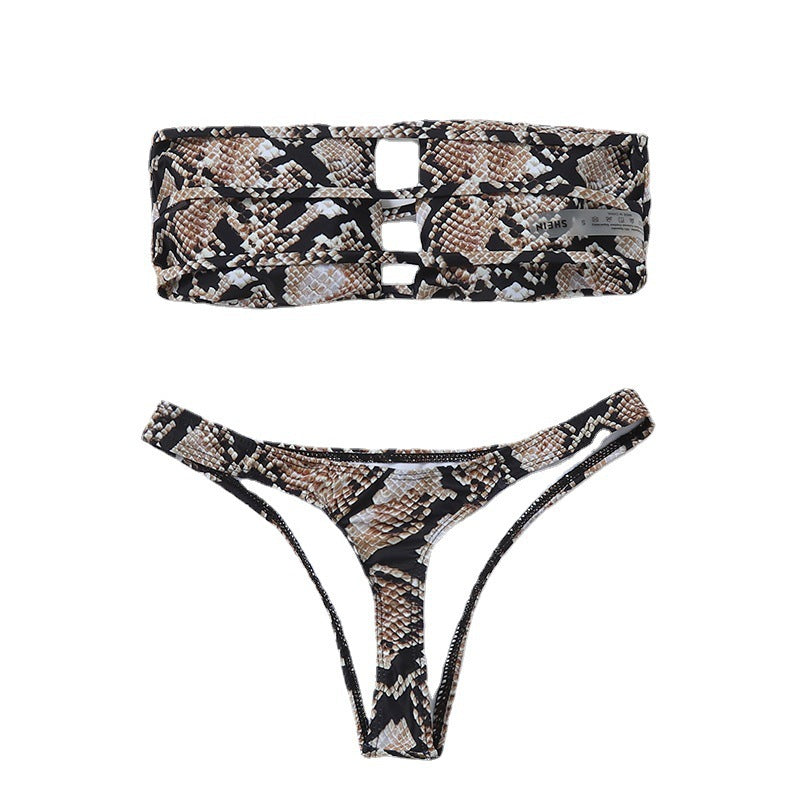 Women's Bandeau Bikini with stylish snake motif Mune Fashion