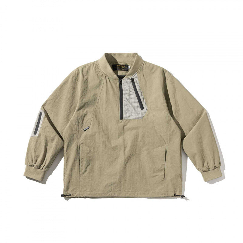 Unisex Lightweight Oversized Anorak with Half Zipper, Utility Pockets and Drawstring Hem Mune Fashion