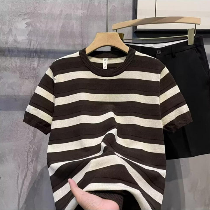 Men's Stylish Short Sleeve Striped T-Shirt Mune Fashion