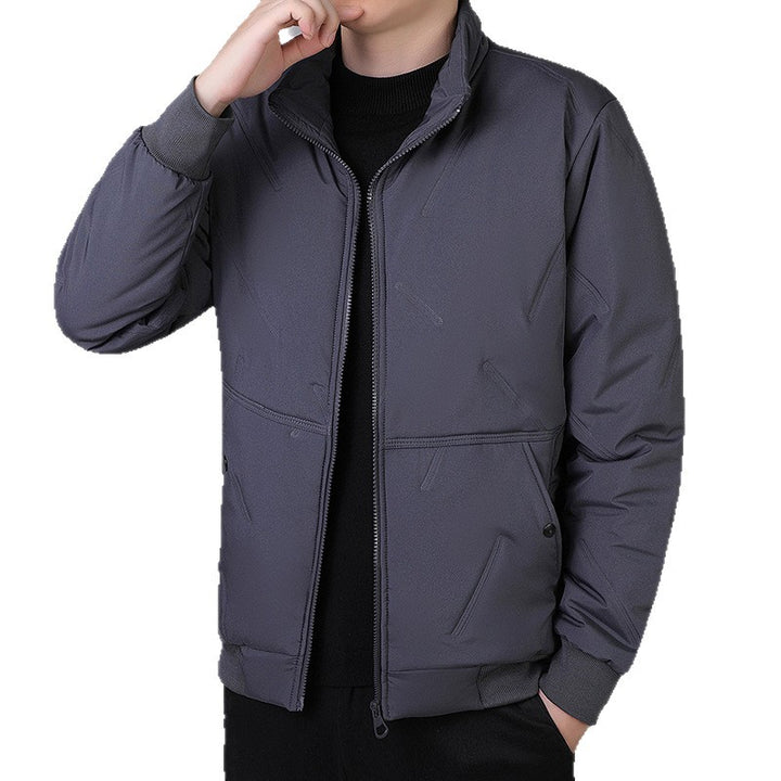 Men's Technical Short Jacket in Urban Bomber Style with Stand-Up Collar and Hidden Pockets Mune Fashion