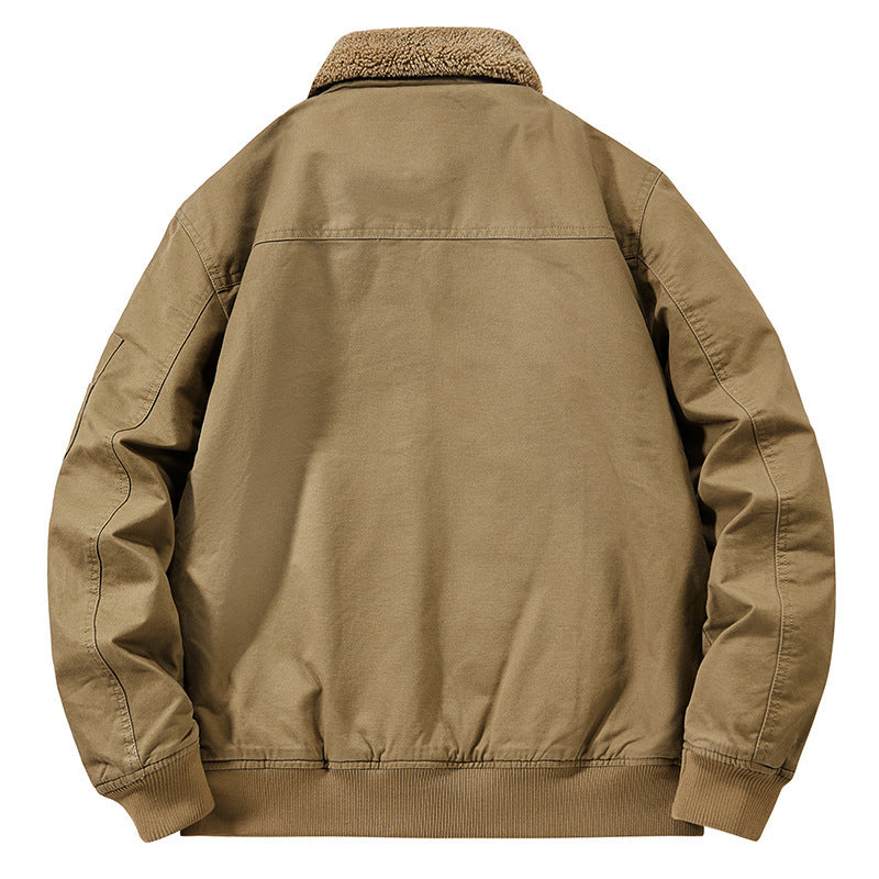 Men's teddy-lined pilot bomber jacket with sherpa lining and arm pocket Mune Fashion