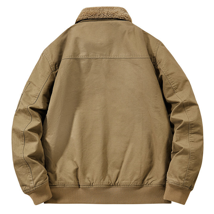Men's teddy-lined pilot bomber jacket with sherpa lining and arm pocket Mune Fashion