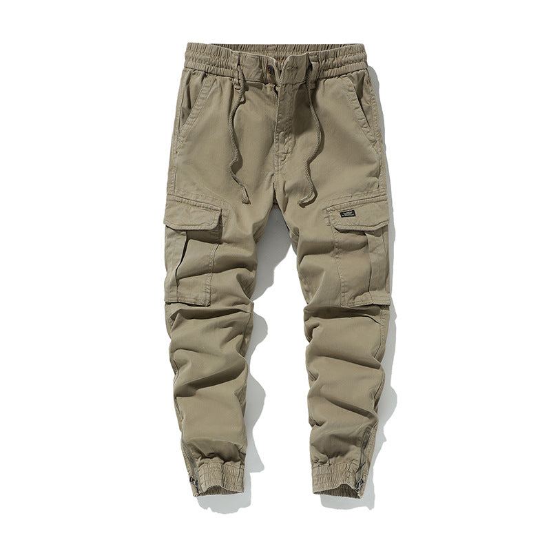 Herren Cargo-Jogginghose im Utility-Look mit Tunnelzugbund und Reißverschluss-Knöcheln Mune Fashion