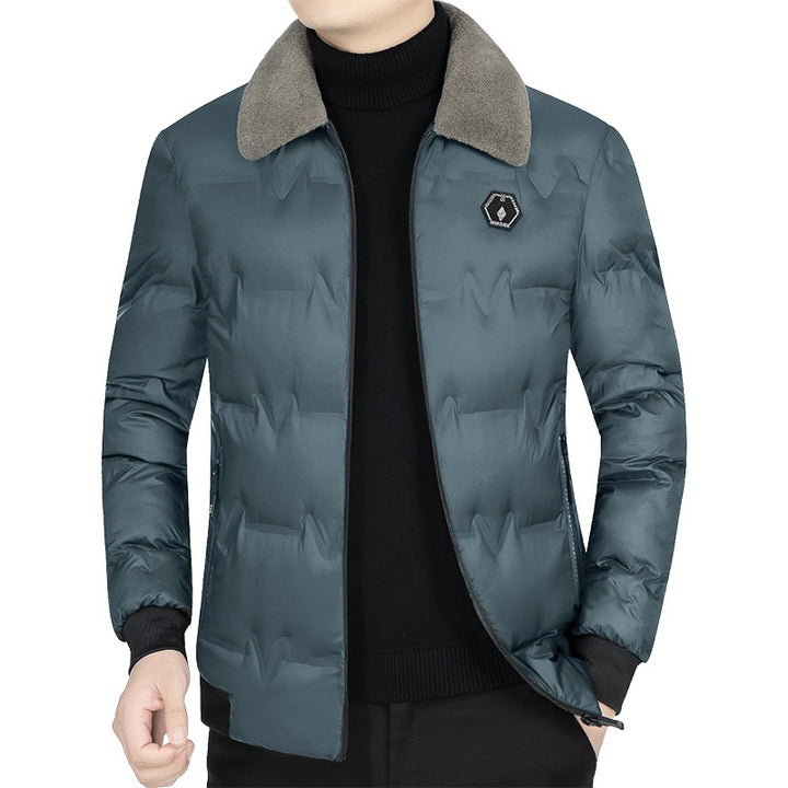 Men's Quilted Winter Jacket with Faux Fur Collar and Thermal Filling Mune Fashion