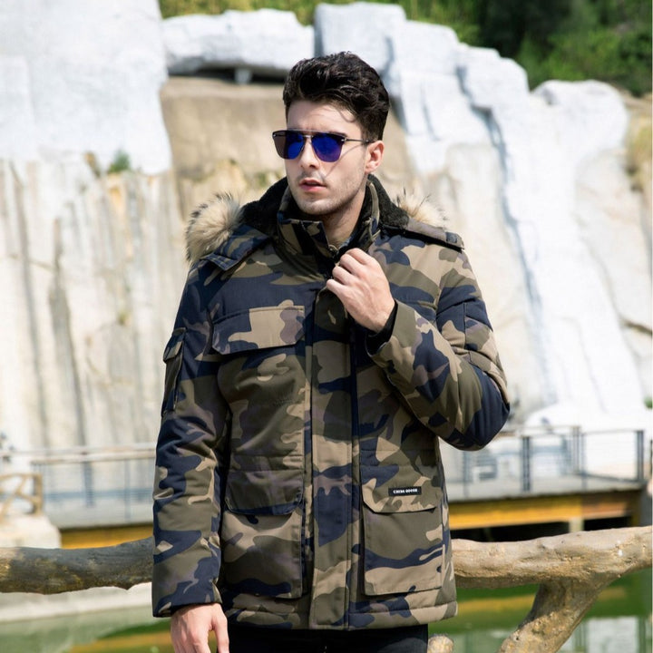 Men's insulated field parka with detachable faux fur collar and multiple pockets Mune Fashion