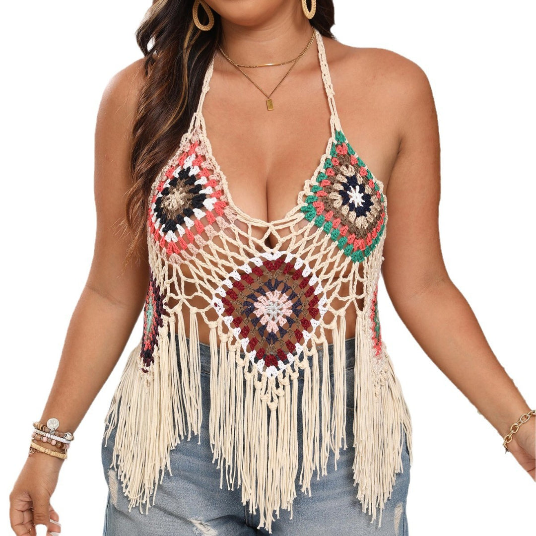 Women's crochet top with fringes Mune Fashion