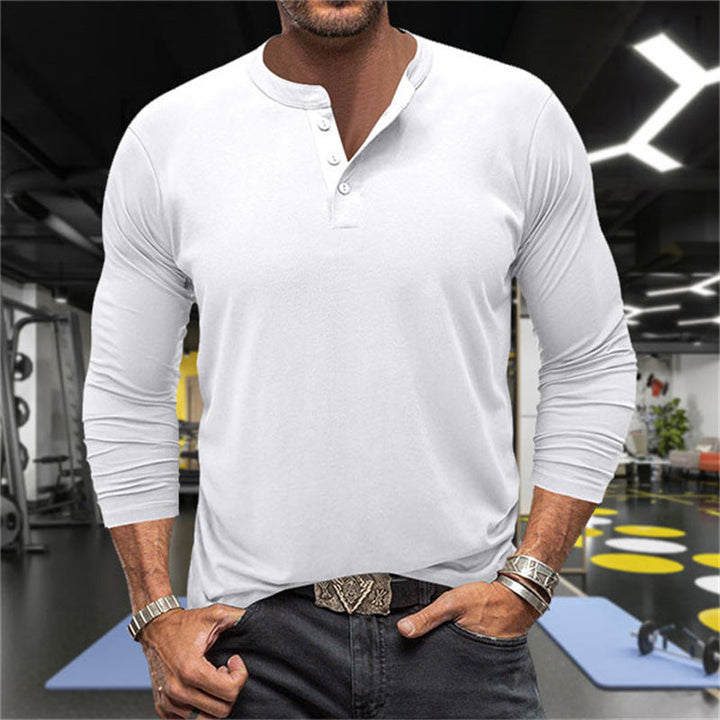 Men's Long Sleeve Henley Shirt made of breathable cotton blend Mune Fashion