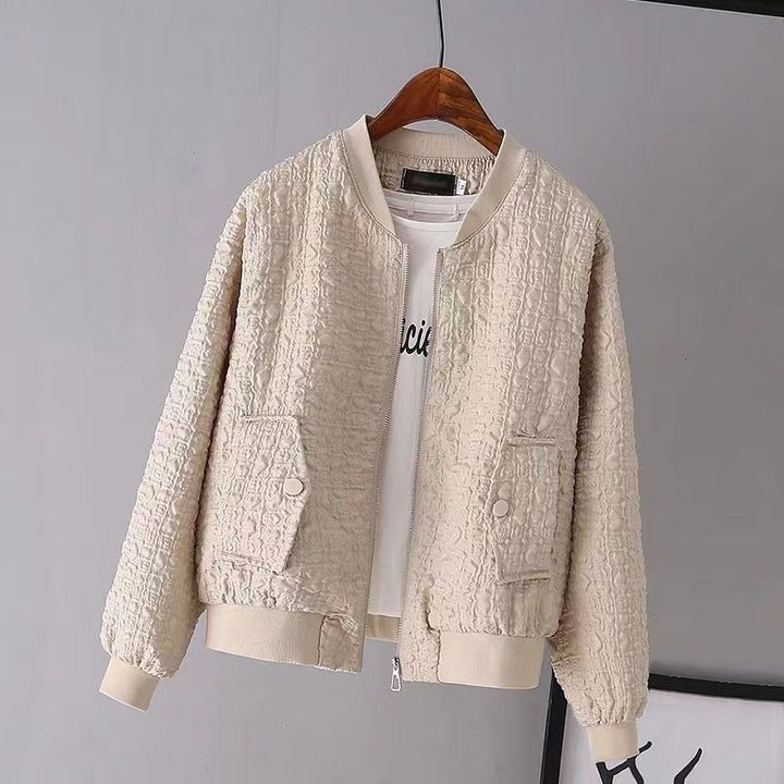 Ladies Fashion Boucle Jacket with Zipper Mune Fashion