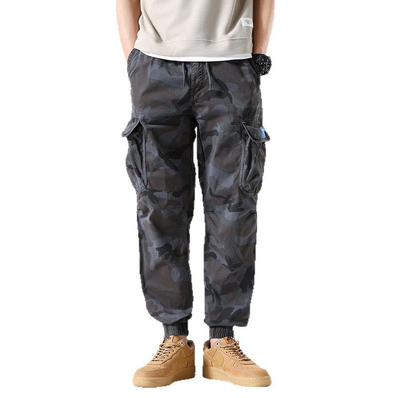 Herren Cargohhose im Joggerstil mit Camouflage-Muster, elastischem Bund und Mehrfach-Utility-Taschen Mune Fashion