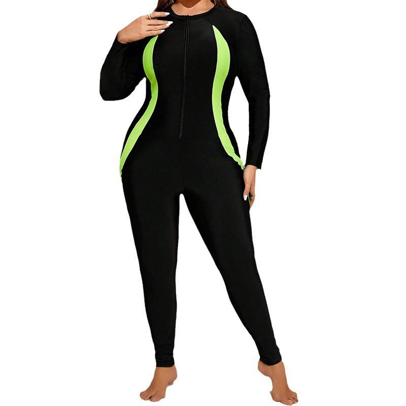 Women's sporty one-piece with zipper and stylish accents Mune Fashion
