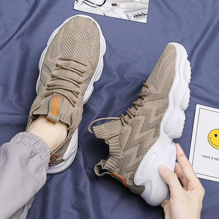 Women's Sporty Crew Socks Sneakers with Breathable Knitted Surface and Dynamic Design Mune Fashion