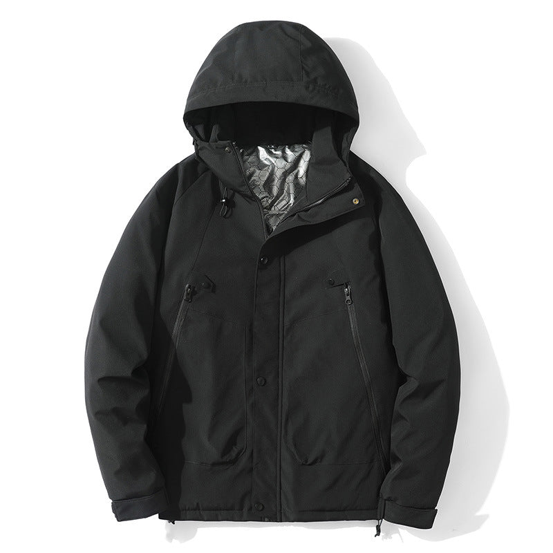 Men's Lightweight Hooded Jacket made of Softshell with Thermal Lining and Minimalist Zip Pockets Mune Fashion