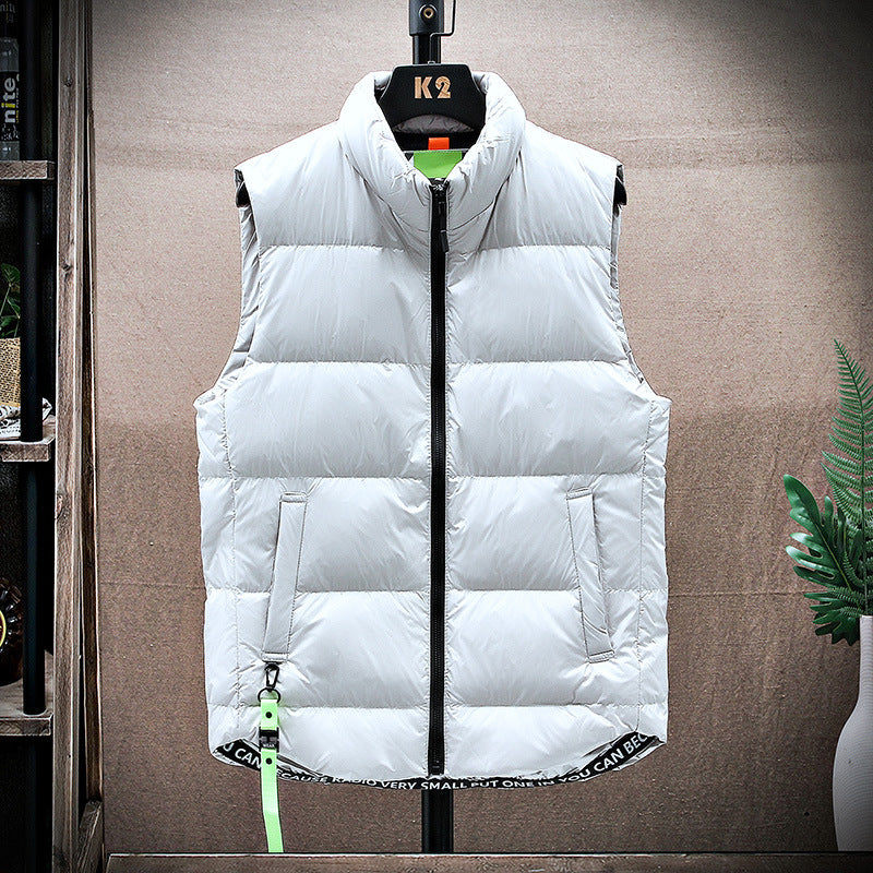 Men's padded quilted vest with high stand-up collar and drawstring hem Mune Fashion