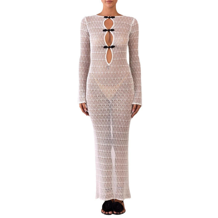 Women's knitted dress with innovative cut-outs