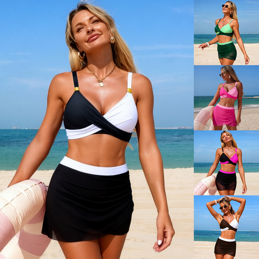 Women Sporty Bikini with Wrap Skirt Mune Fashion