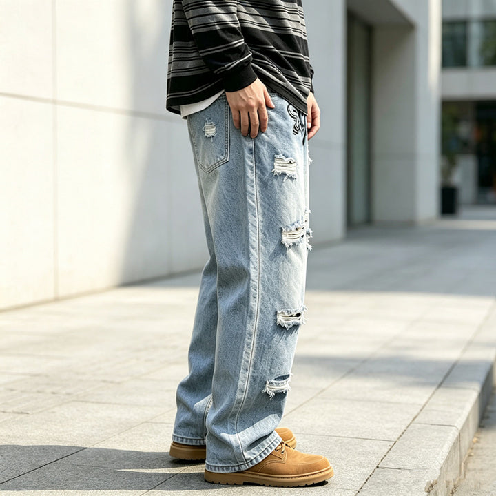 Men's Stylish Ripped Jeans Mune Fashion