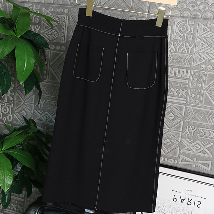 Women Elegant Midi Skirt with Slits Mune Fashion