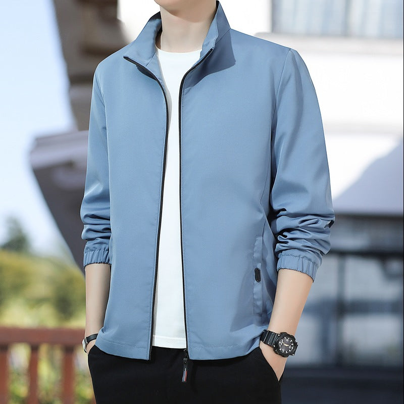 Men's Lightweight Transition Jacket with Stand-Up Collar Mune Fashion