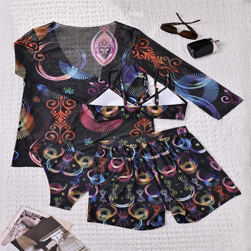 Women's Bikini Set with Fashionable Kimono Mune Fashion