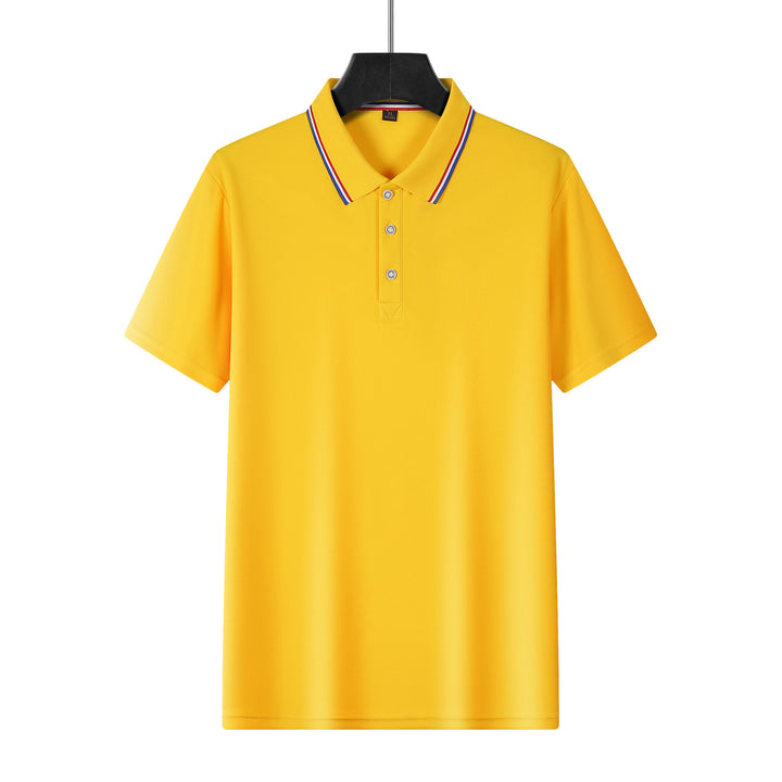 Men's breathable piqué polo with contrast stripes on the collar Mune Fashion