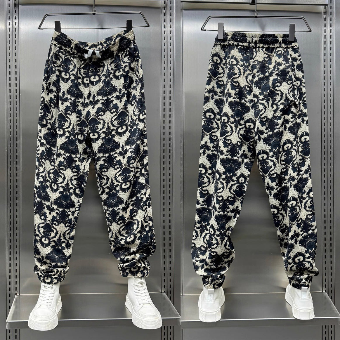 Women's Casual Harem Pants with Floral Pattern Mune Fashion