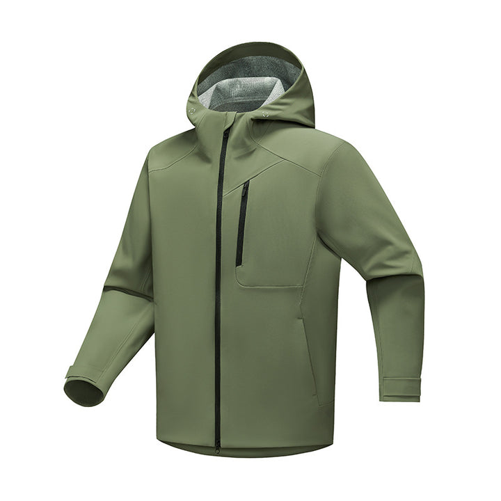 Men's Technical Softshell Rain Jacket with Waterproof Membrane, Welded Seams & Hood Mune Fashion