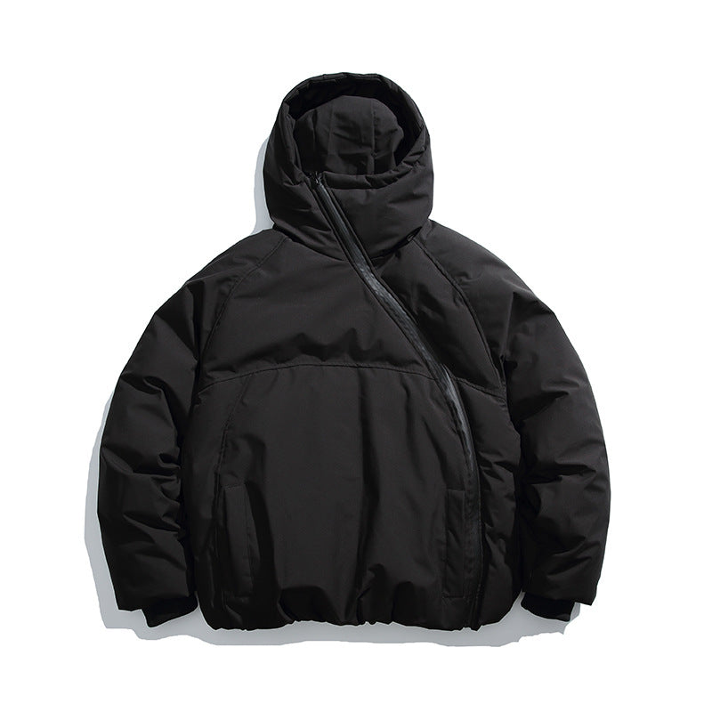 Unisex Padded Oversized Quilted Jacket with Asymmetrical Zipper Mune Fashion