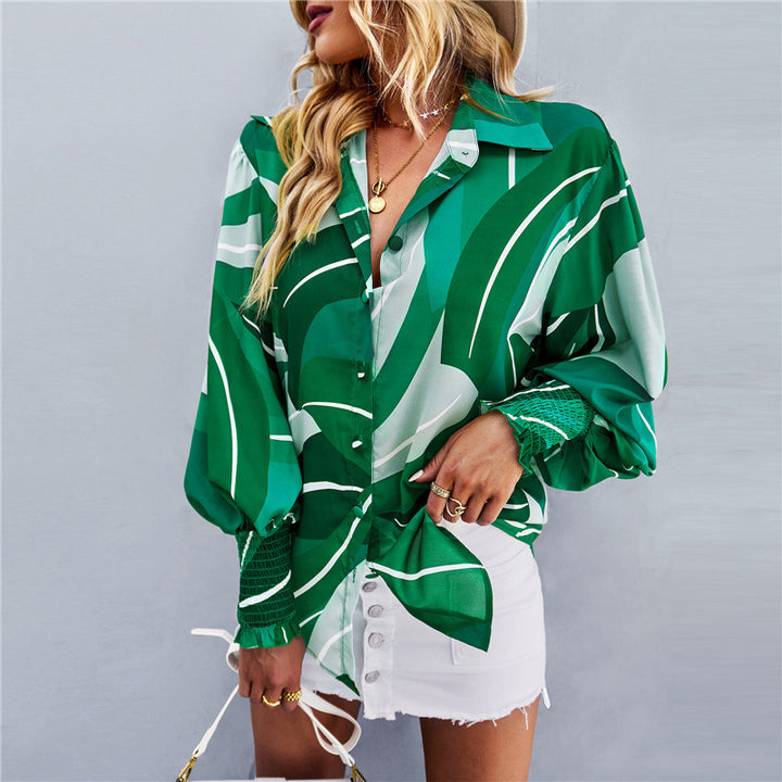 Ladies loose shirt blouse with balloon sleeves and gathered cuffs Mune Fashion