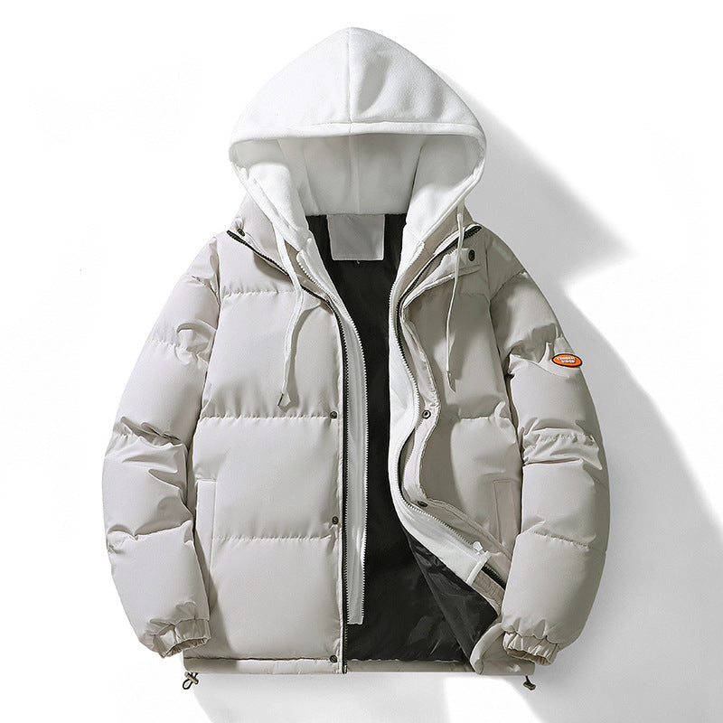 Men's Dual-Layer Puffer Jacket with Integrated Hooded Sweat Layer and Thermo Lining Mune Fashion