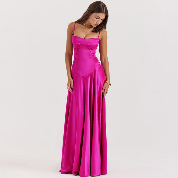 Ladies Elegant Evening Dress with Tailored Cut and Flowy Skirt Mune Fashion