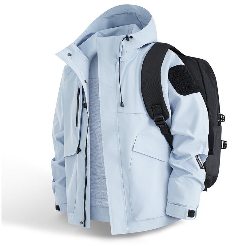 Men's Urban Weather-Resistant Hooded Parka with Multifunctional Pockets and Mesh Lining Mune Fashion