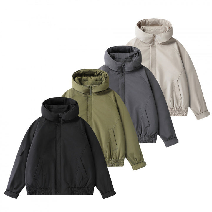 Unisex Boxy padded transition jacket with high stand-up collar, quilted lining, and elastic hem Mune Fashion