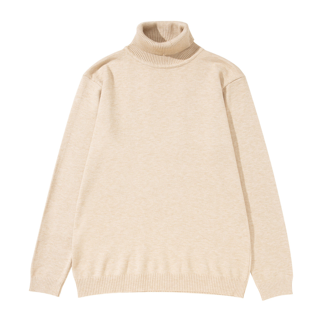Unisex turtleneck sweater made of fine fine knit with ribbed collar and dropped shoulder Mune Fashion