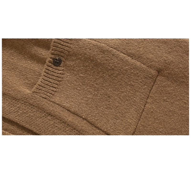 Men's Relaxed Shirt Jacket-Cardigan made of fine knit with lapel collar and patch breast pocket Mune Fashion