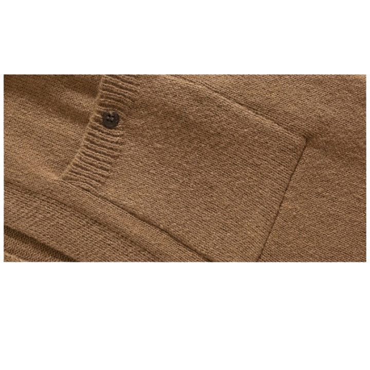 Men's Relaxed Shirt Jacket-Cardigan made of fine knit with lapel collar and patch breast pocket Mune Fashion