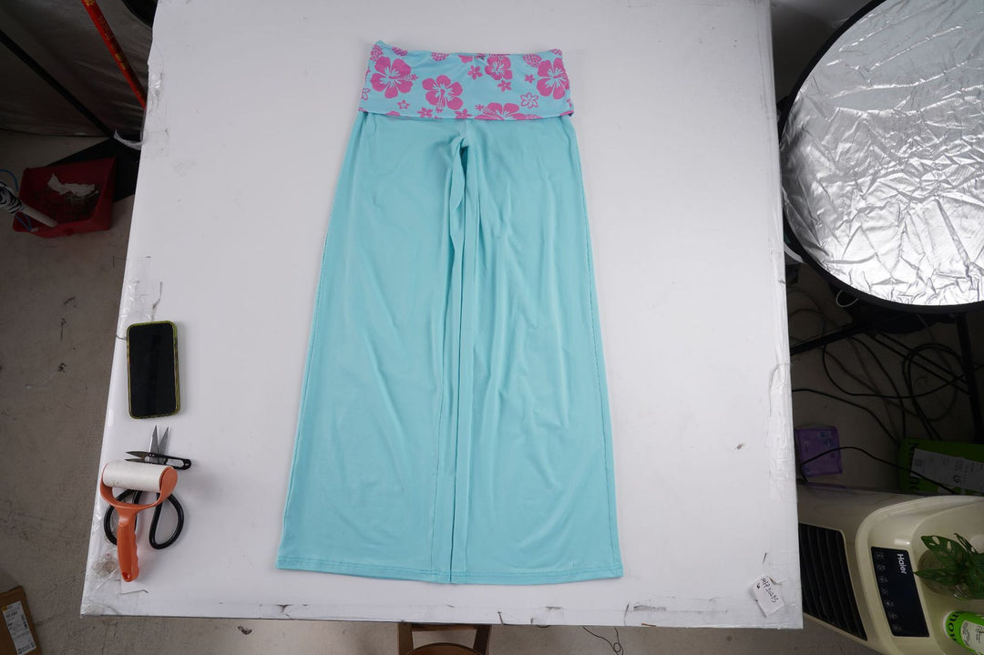 Women's wide yoga palazzo pants with folded waistband and high waist Mune Fashion