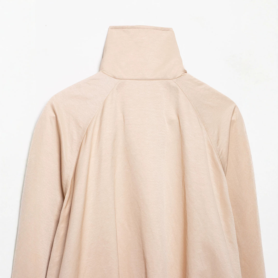 Women’s Oversize Transition Jacket with High Stand Collar and Elastic Hem Mune Fashion