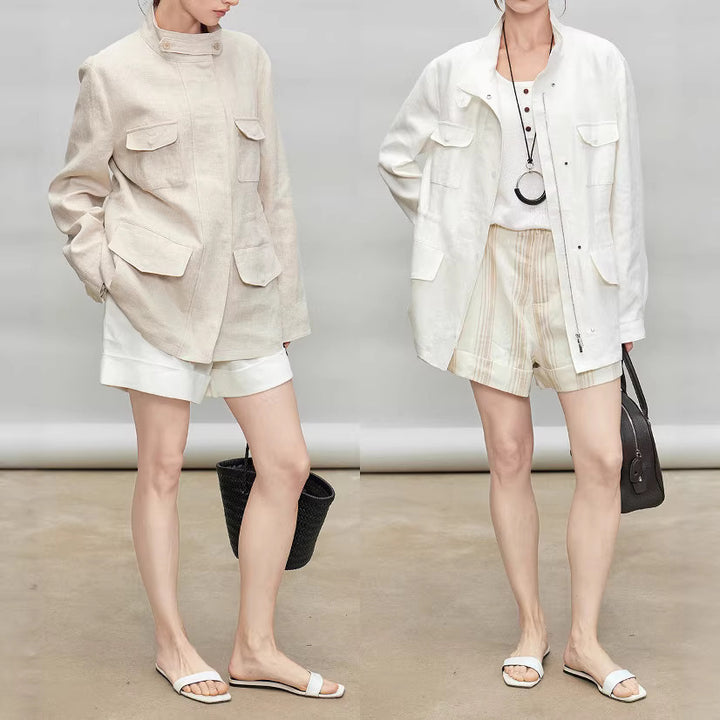 Women Light and Airy Linen Jacket Mune Fashion