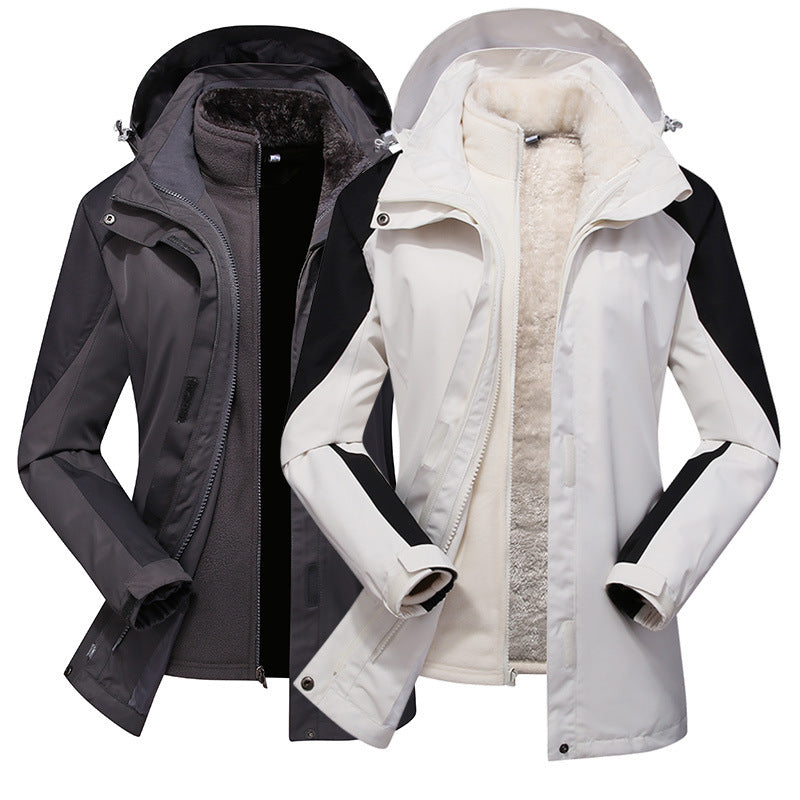 Ladies Modular Softshell Rain Jacket with Removable Fleece Inner Jacket and Adjustable Hood Mune Fashion