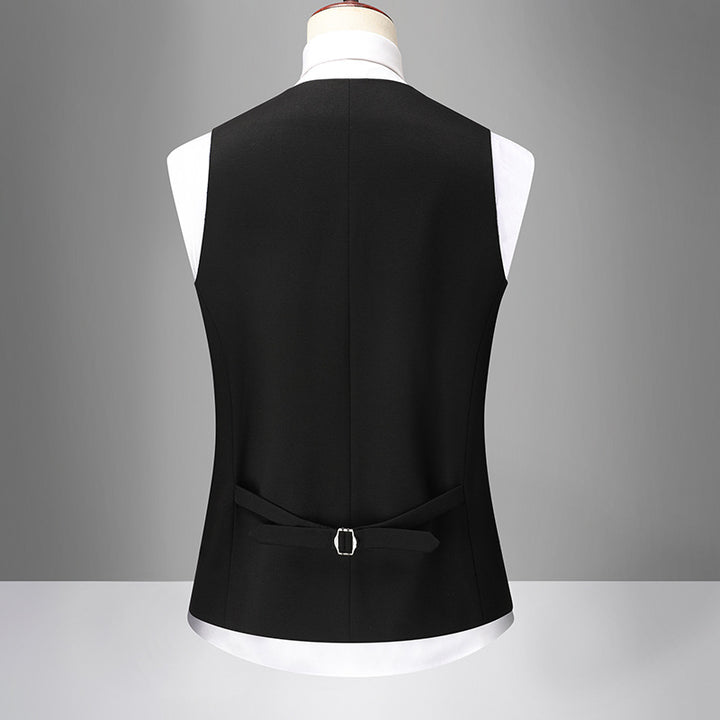 Men's Elegant Slim-Fit Suit Vest with V-Neck and Flap Pockets Mune Fashion