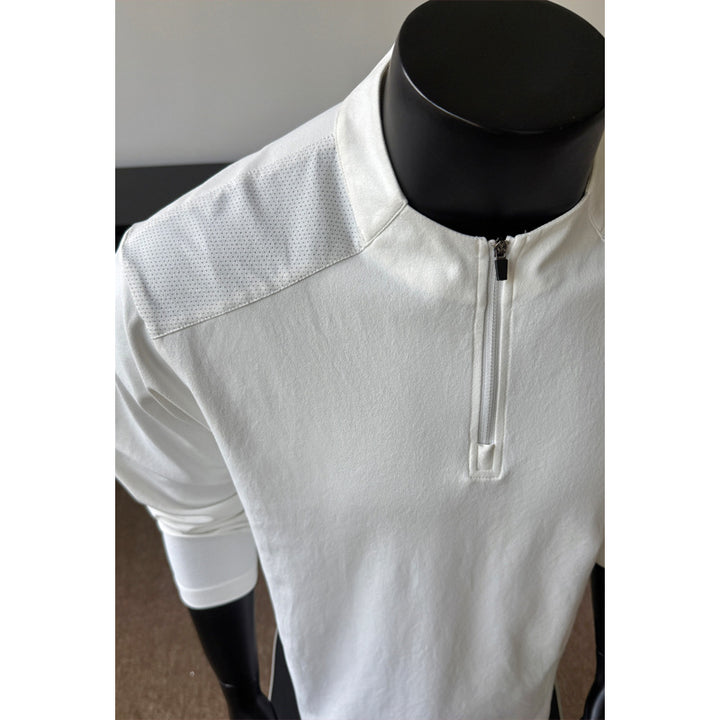 Men's sporty long sleeve top with stand-up collar and zipper Mune Fashion