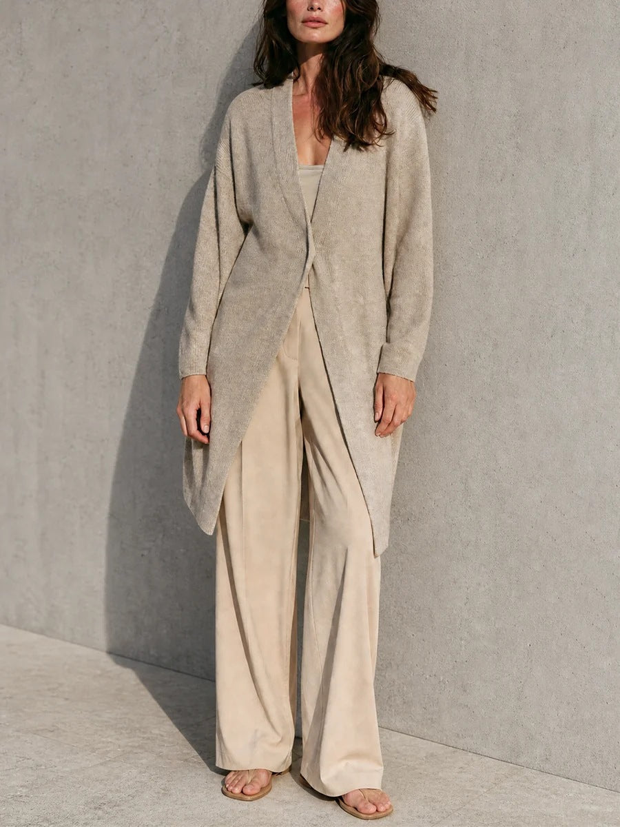 Women Elegant Long Cardigan made of soft knit Mune Fashion