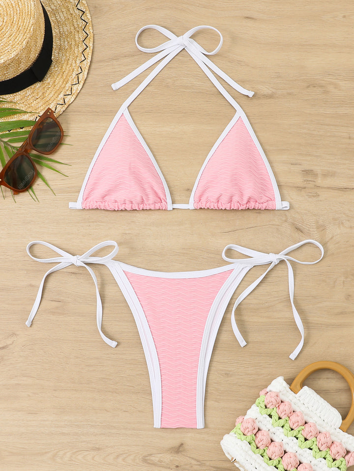 Women's Triangle Bikini with adjustable straps and high-quality wave pattern Mune Fashion