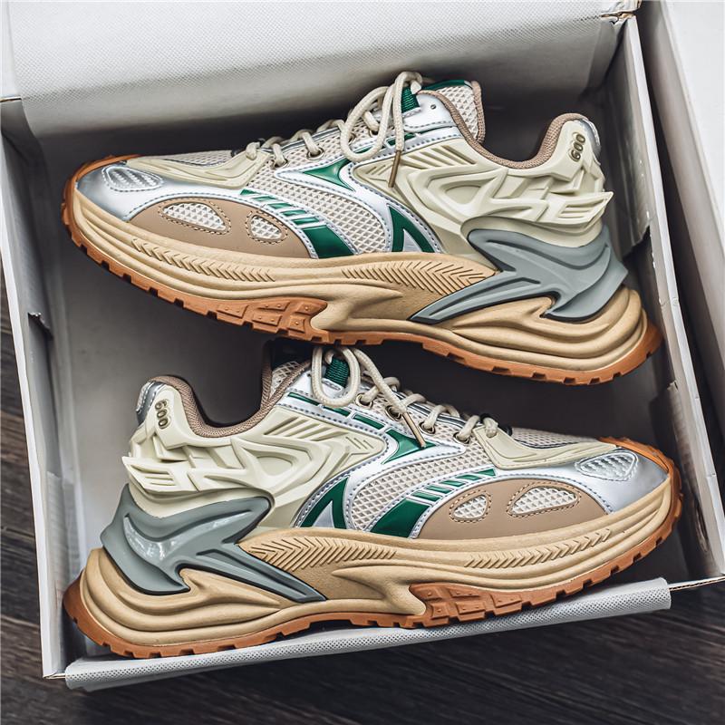 Men's Voluminous Running Sneakers with Thick Sole and Breathable Mesh Uppers Mune Fashion