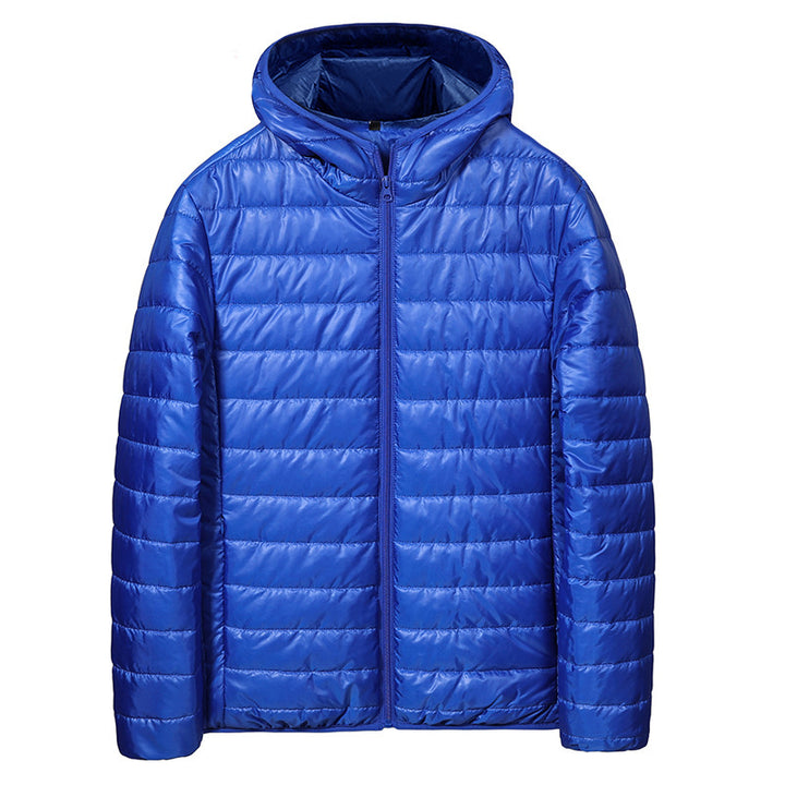 Men's ultralight quilted hoodie with horizontal chamber cut quilting and full zip Mune Fashion